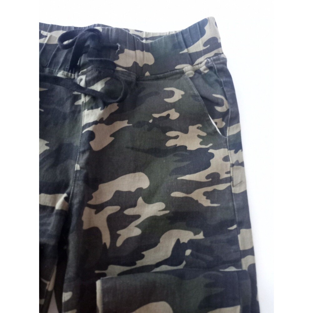 SONG Denim Camo Jogger Pants High Rise Elastic & Drawstring Sz 7/28 Cotton - Picture 13 of 16